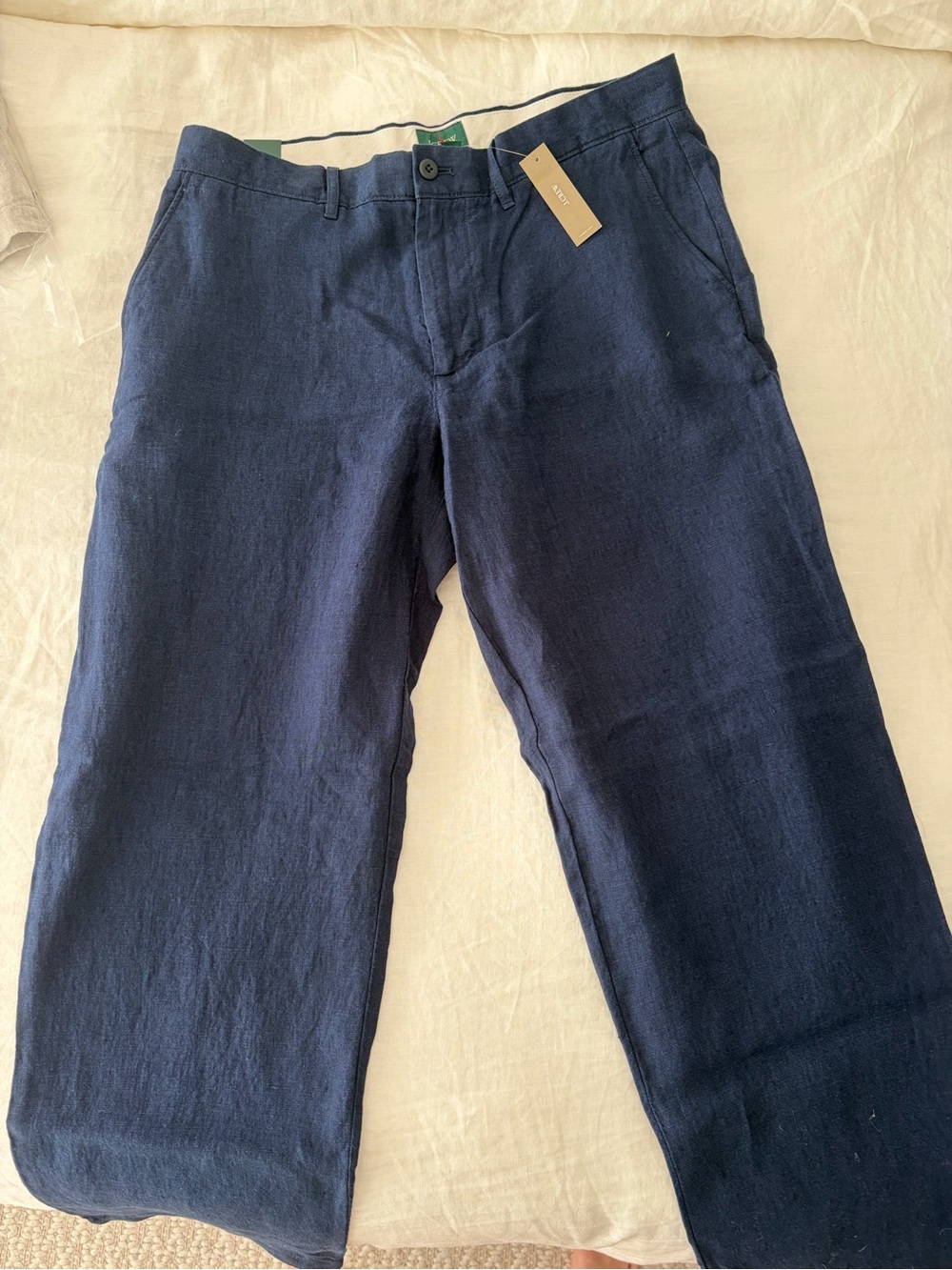 J. Crew Navy Blue Linen Pants Chinos 34x30